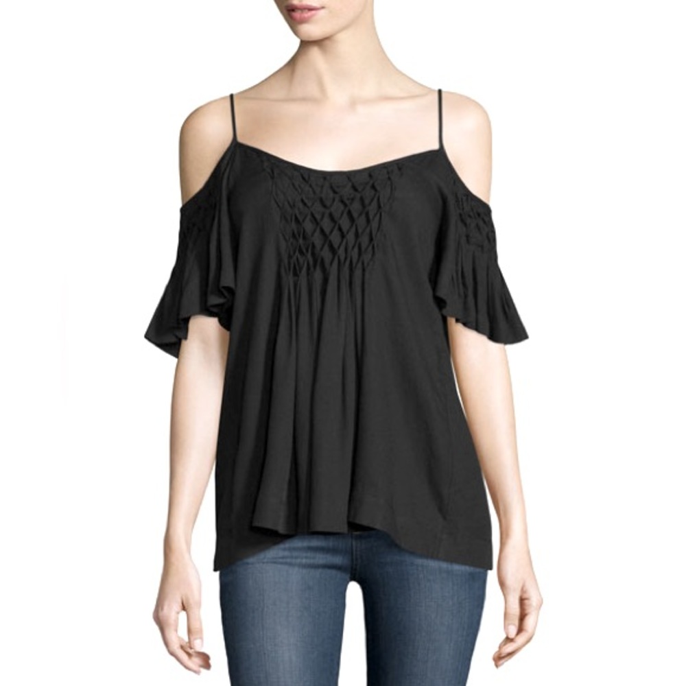 NWT Ella Moss Stella Cold Shoulder Tank in Black XS